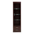 Imperial Tall Glazed 1 Door 2 Drawer Narrow Cabinet in Dark Mahogany Melamine